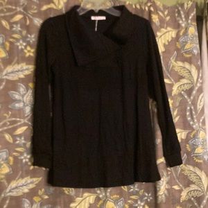 Bluetime Long Sleeve Cowl Neck Button Tunic Tops Lightweight Sweatshirts